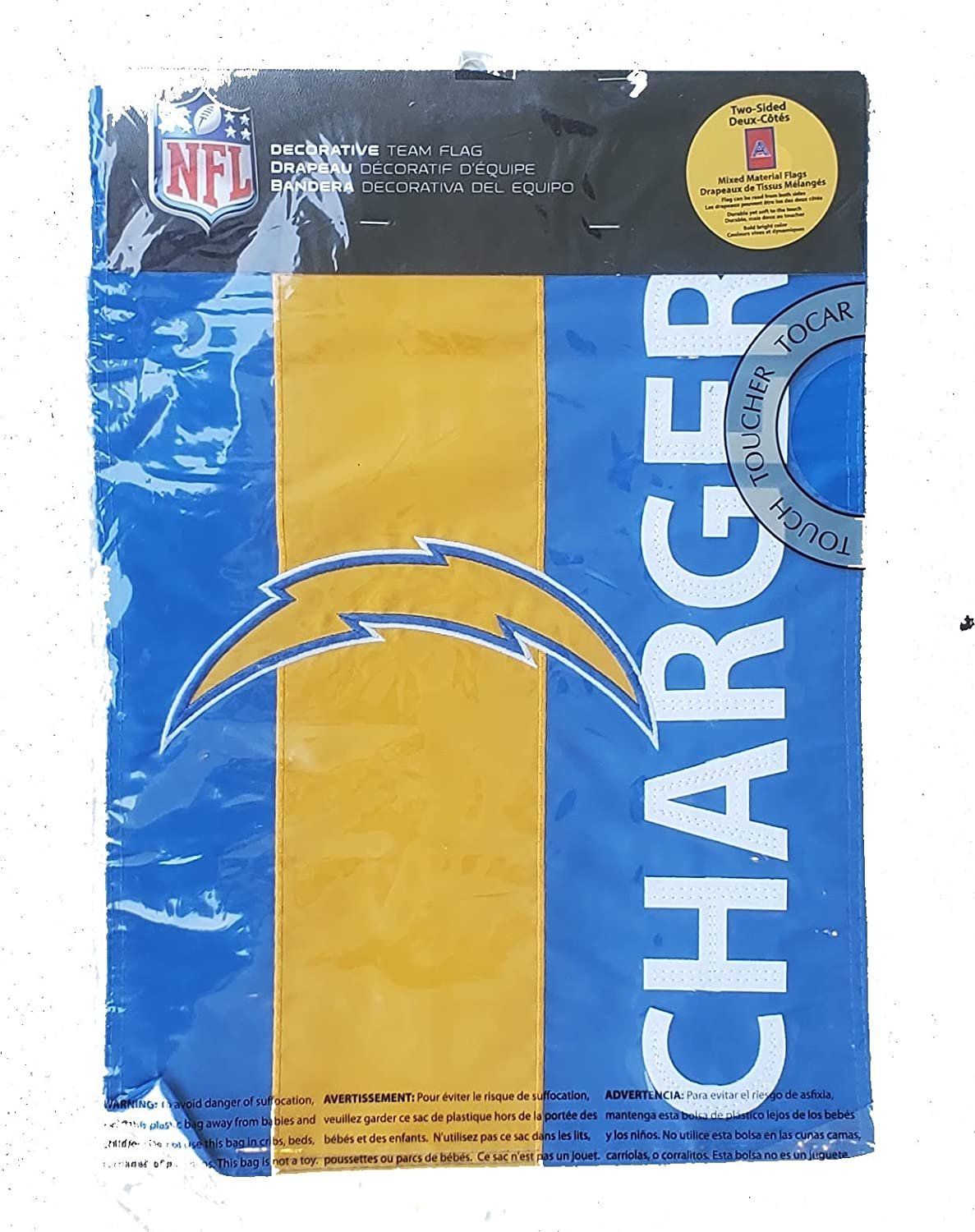 Los Angeles Chargers Garden Flag Banner 2-Sided Embroidered Applique 12.5x18 Inch