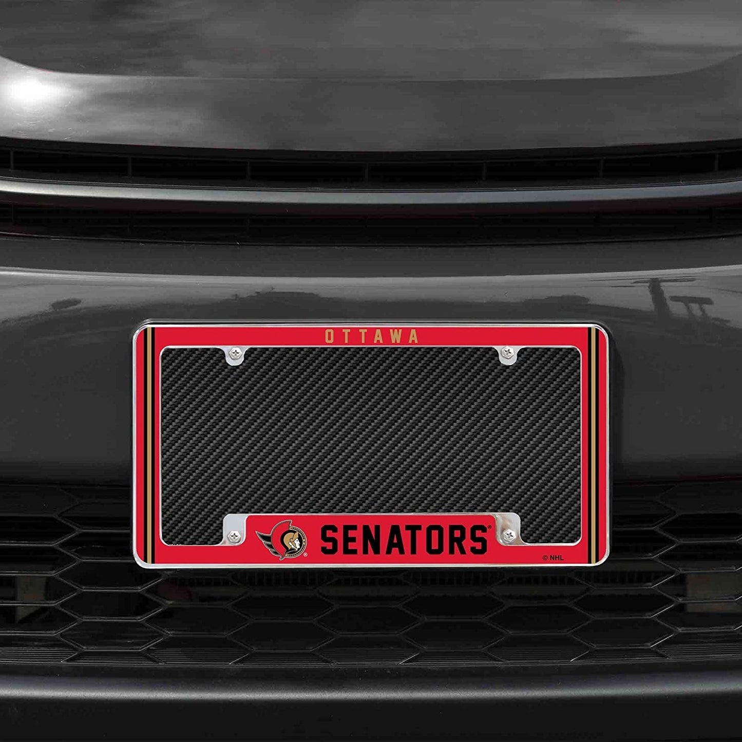 Ottawa Senators Metal License Plate Frame Chrome Tag Cover Alternate Design 6x12 Inch