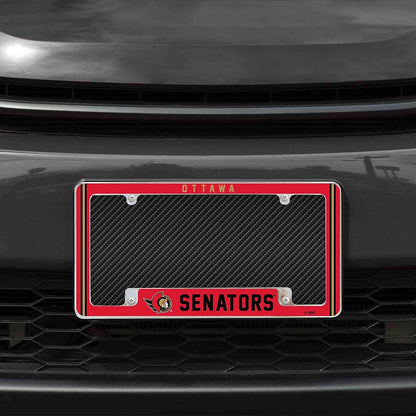 Ottawa Senators Metal License Plate Frame Chrome Tag Cover Alternate Design 6x12 Inch