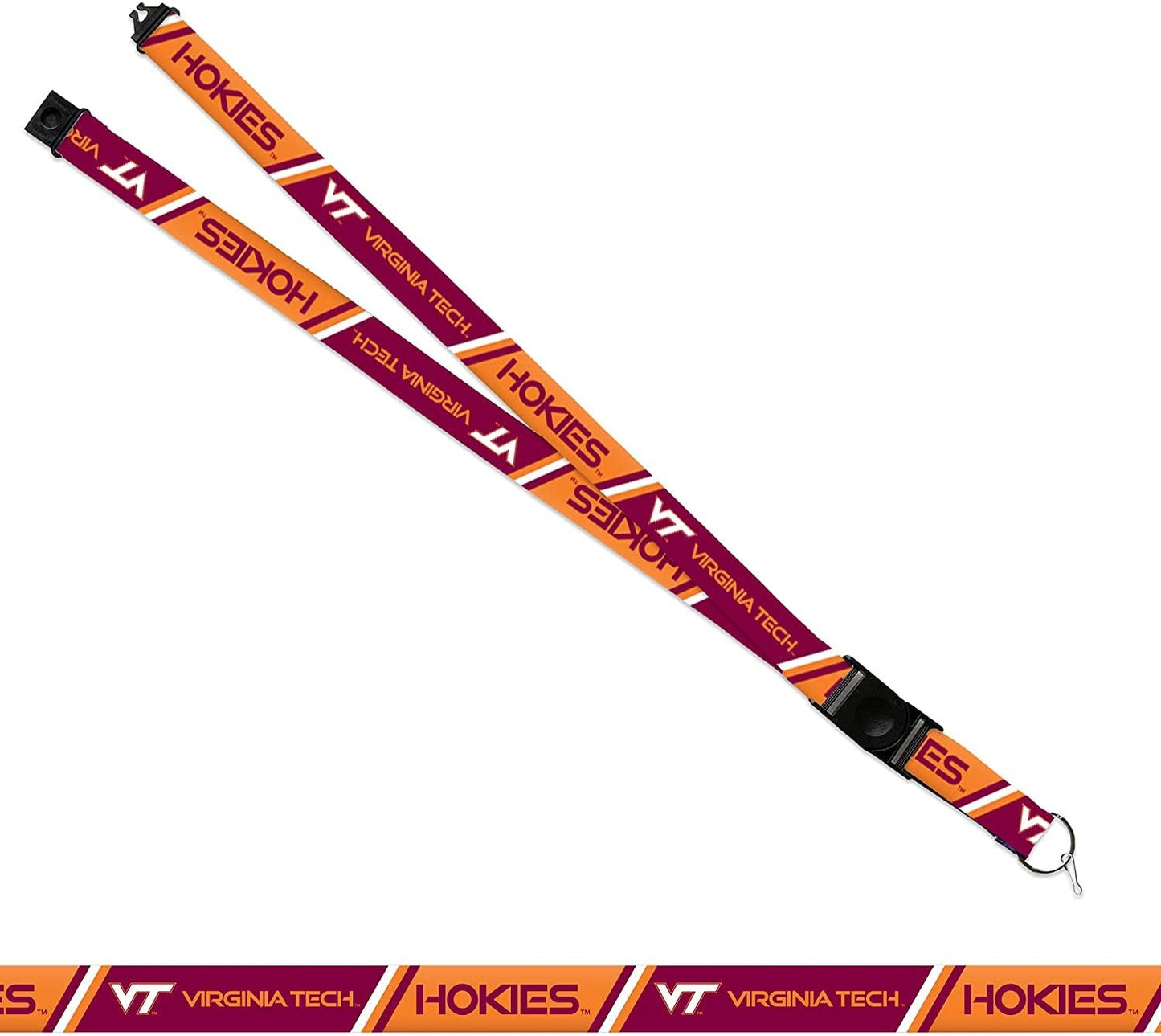 Virginia Tech University Hokies Lanyard Keychain Double Sided Breakaway Safety Design Adult