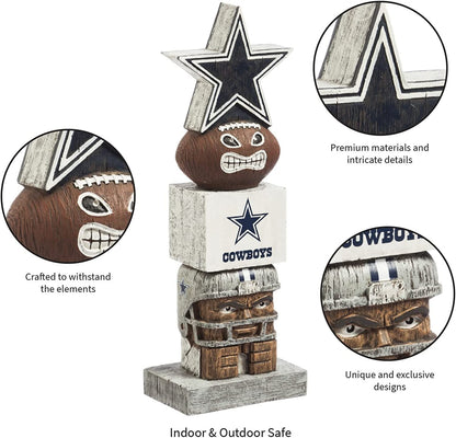 Dallas Cowboys 16 Inch Tiki Totem Garden Statue Resin Outdoor Decoration
