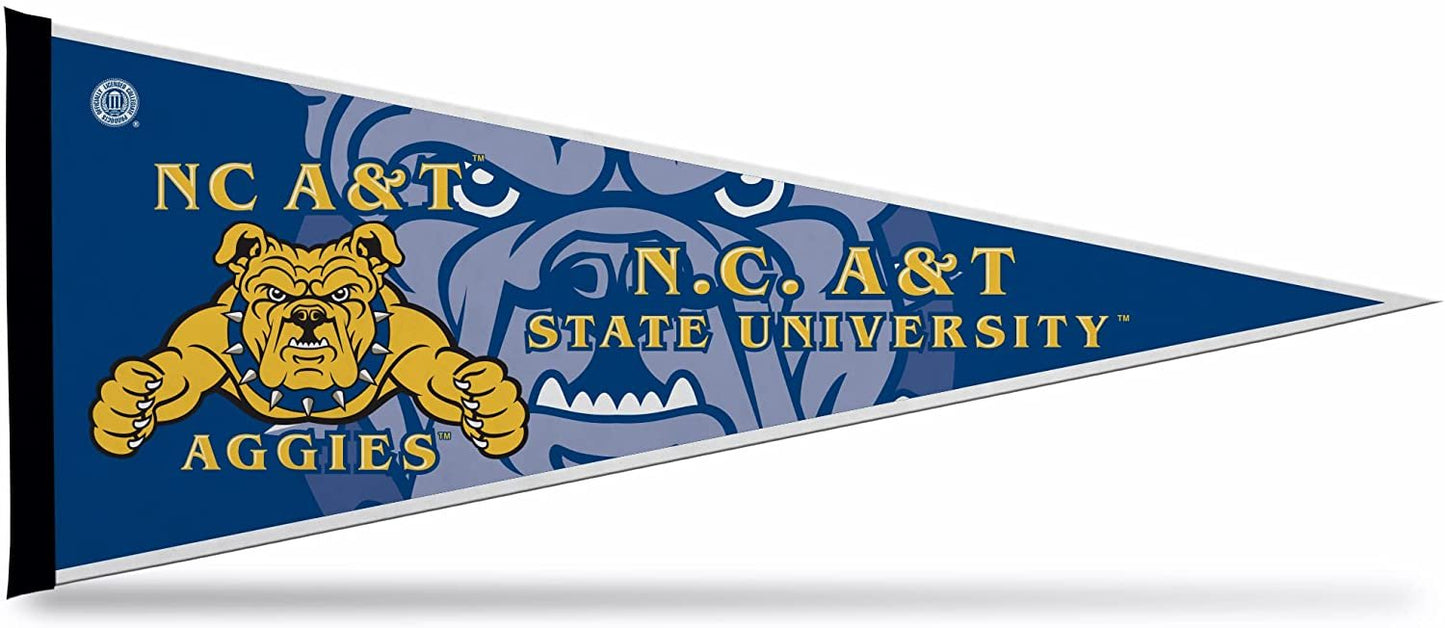 North Carolina A&T University Aggies Soft Felt Pennant, Primary Design, 12x30 Inch, Easy To Hang
