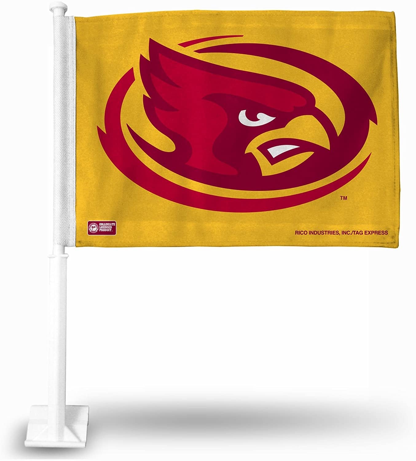 Iowa State University Cyclones Premium Double Sided Car Flag Banner, Includes Plastic Display Pole