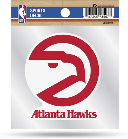 Atlanta Hawks 4x4 Inch Die Cut Decal Sticker, Retro Logo, Clear Backing