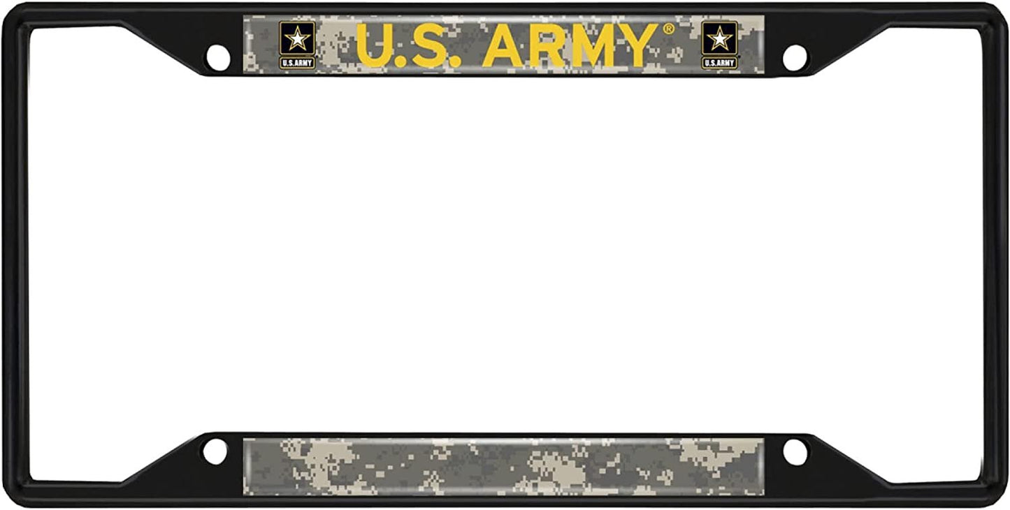 United States Army Military Black Metal License Plate Frame Tag Cover, 6x12 Inch