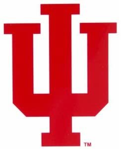 Indiana University Hoosiers 3 Inch Static Cling, Full Clear Adhesive Backing, Easy Peel and Stick Application, Removable and Reusable, Officially Licensed, Made in the USA