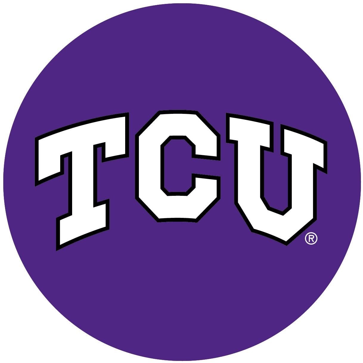 Texas Christian University TCU Horned Frogs Decal Sticker, 4 Inch Round Vinyl Auto Home Window Glass