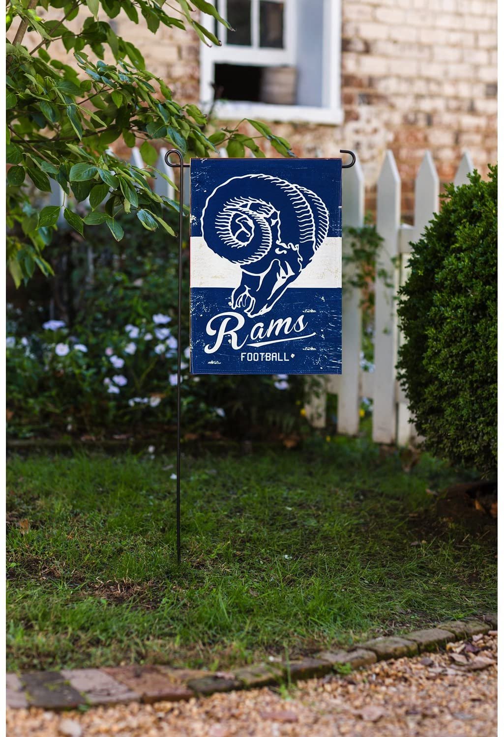 Los Angeles Rams Vintage Design, Premium Linen Garden Flag Banner, Double Sided, 13x18 Inch