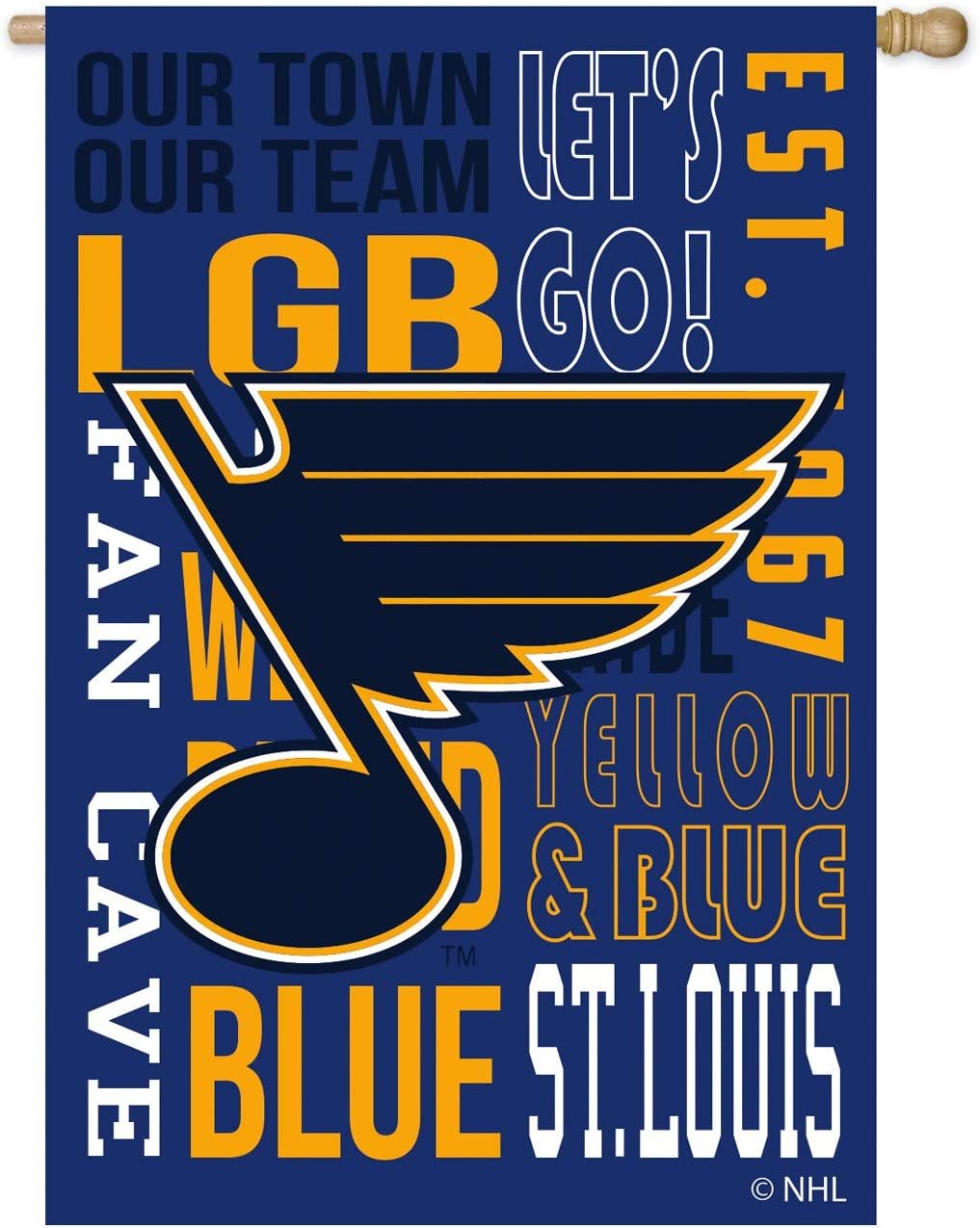 St Louis Blues Premium Double Sided Banner Flag 28x44 Inch Fan Rules Design Indoor Outdoor