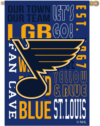 St Louis Blues Premium Double Sided Banner Flag 28x44 Inch Fan Rules Design Indoor Outdoor