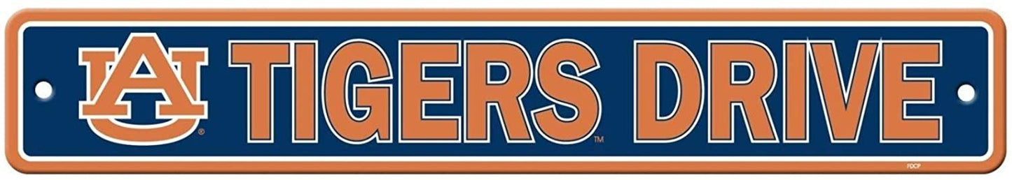Auburn University Tigers Drive 4x24 Inch Plastic Street Sign, Home/Office/Bedroom Décor