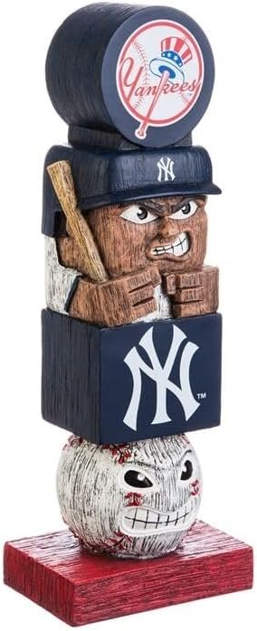 New York Yankees Garden Statue, Tiki Totem Style, Outdoor or Indoor Use, 16 Inch Tall, Beautiful Hand Painted Resin