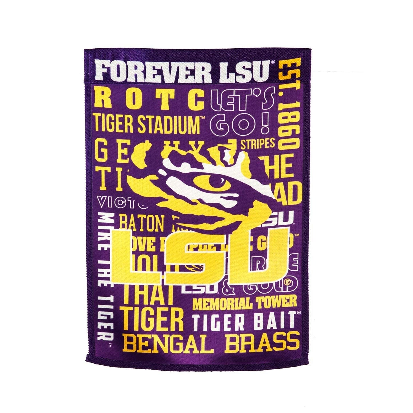 Louisiana State University Tigers LSU Premium Double Sided Garden Flag Banner, Fan Rules Design, 13x18 Inch, Display Stand Sold Seperately, Officially Licensed