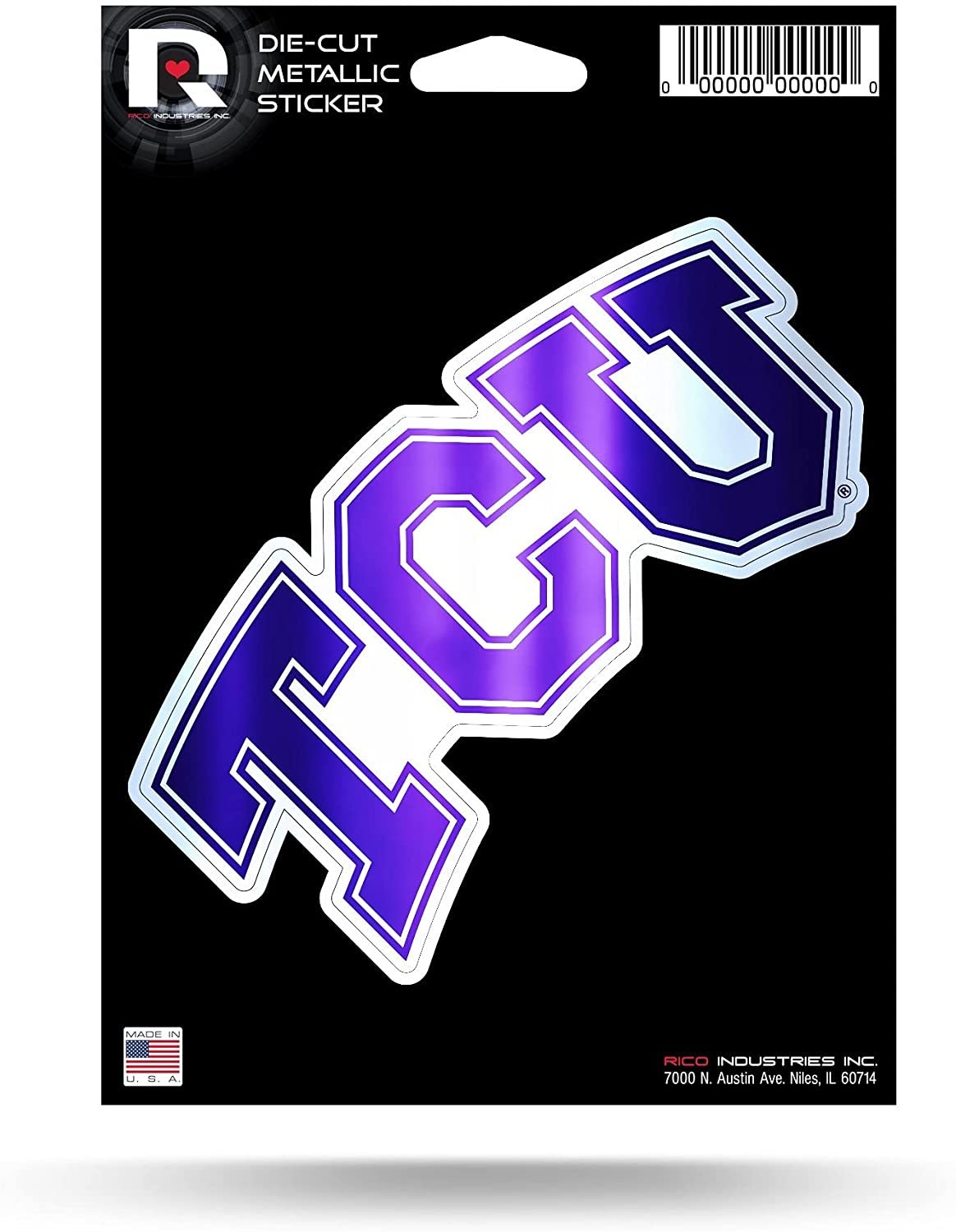 Texas Christian University Horned Frogs TCU Sun Devils 5 Inch Sticker Decal Metallic Shimmer Design Flat Vinyl