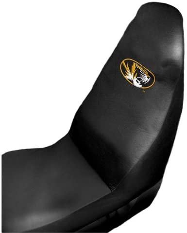 University of Missouri Tigers Premium Embroidered Black Auto Bucket Seat Cover, 48x20 Inch, Elastic