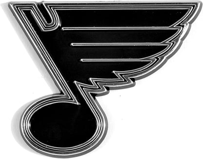 St Louis Blues Auto Emblem, Silver Chrome Color, Molded, Raised, Adhesive Tape Backing, 3 Inch