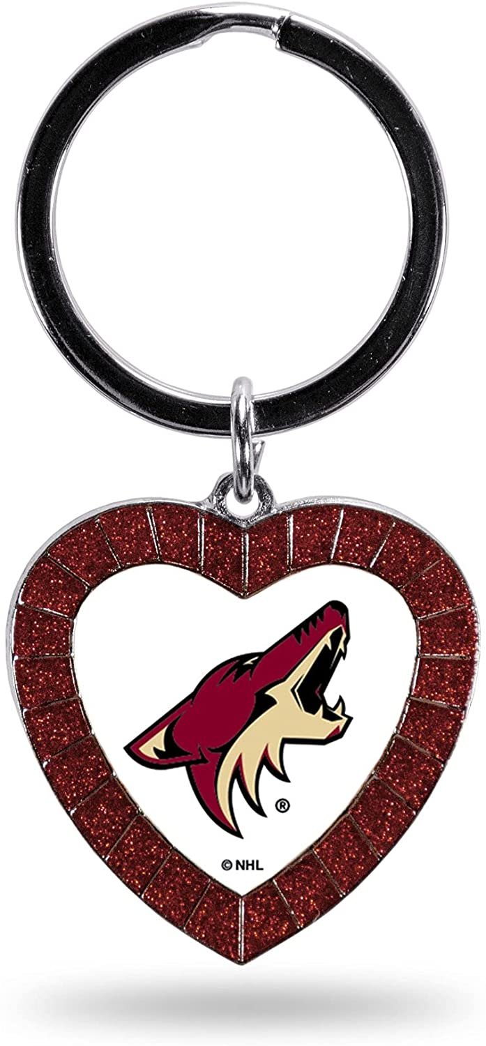 Arizona Coyotes Keychain Rhinestone Heart Decal Emblem Team Color Hockey