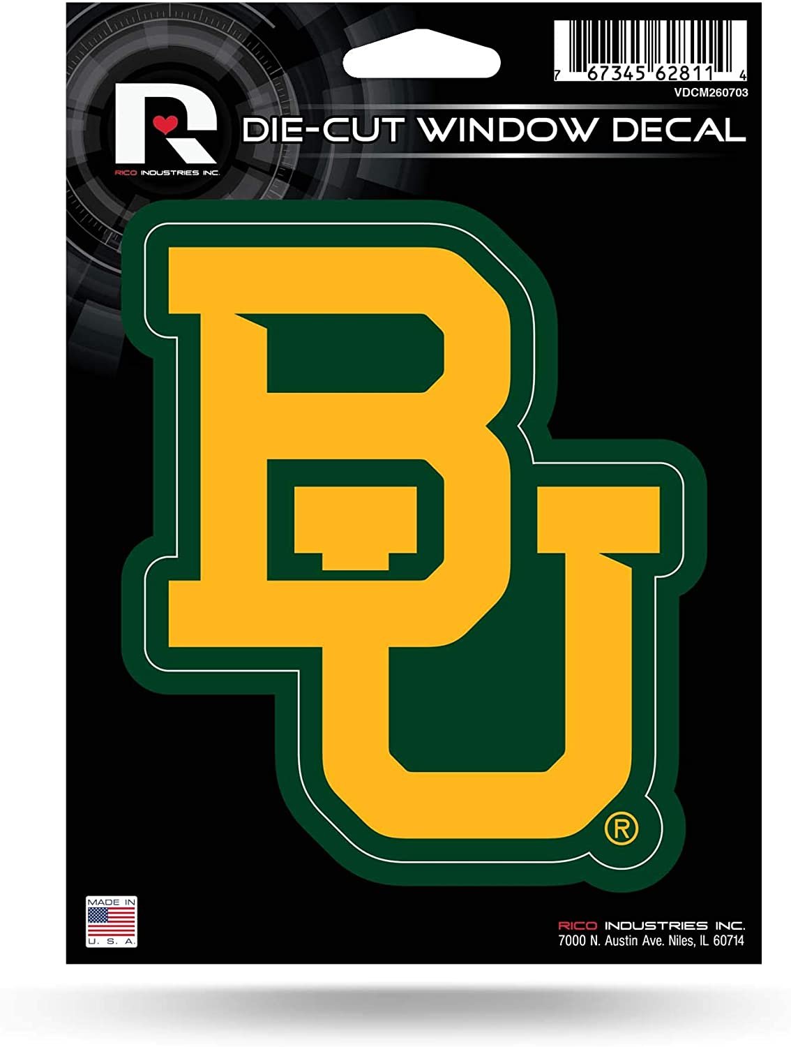 Baylor University Bears 5 Inch Sticker Decal Flat Vinyl Full Adhesive Backing