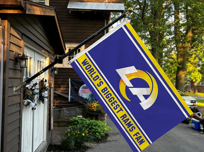 Los Angeles Rams 3x5 Feet Flag Banner, World's Biggest Fan, Metal Grommets, Single Sided, Indoor or Outdoor Use