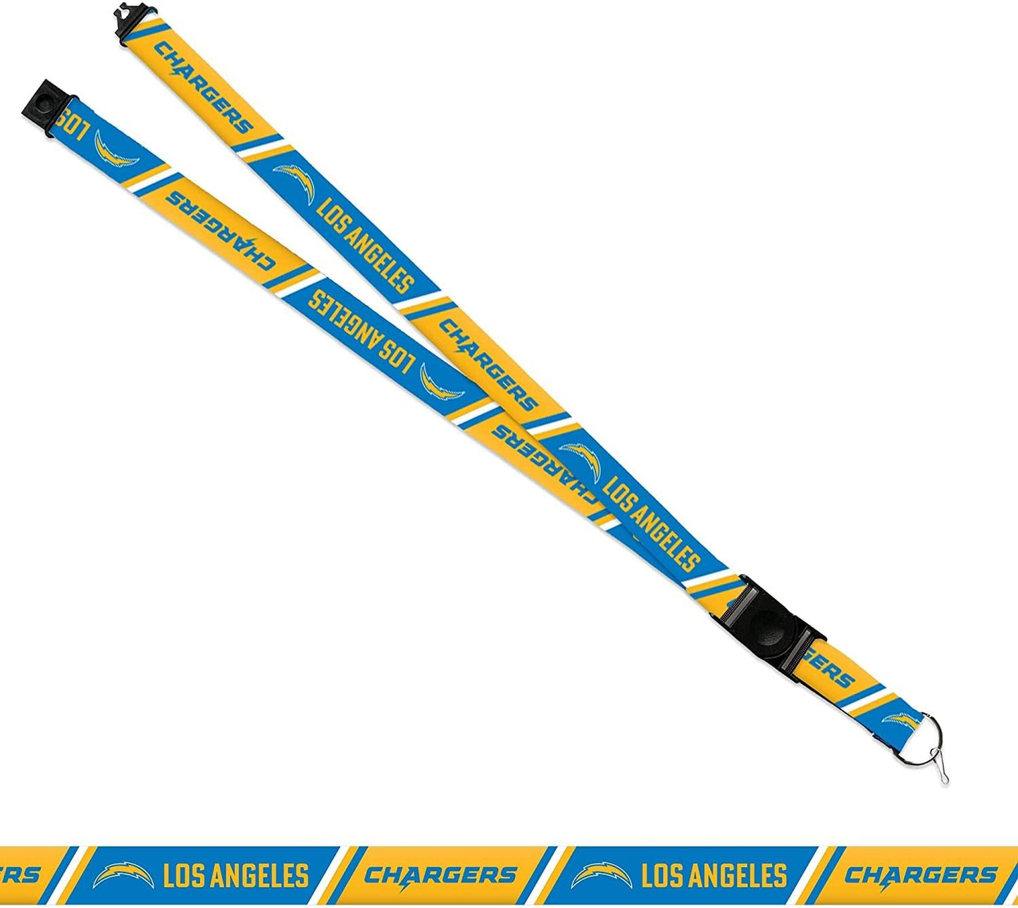 Los Angeles Chargers Lanyard Keychain Double Sided Breakaway Safety Design Adult 18 Inch