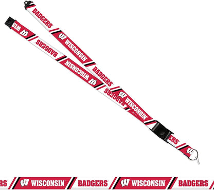 University of Wisconsin Badgers Lanyard Keychain Double Sided Breakaway Safety Design Adult