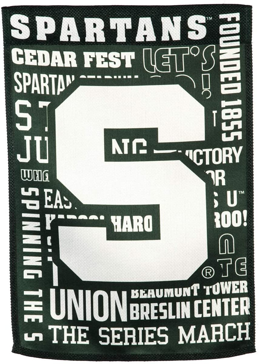 Michigan State University Spartans Premium Double Sided Banner Flag 28x44 Inch Fan Rules Design Indoor Outdoor
