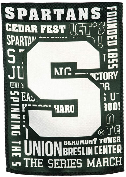 Michigan State University Spartans Premium Double Sided Banner Flag 28x44 Inch Fan Rules Design Indoor Outdoor