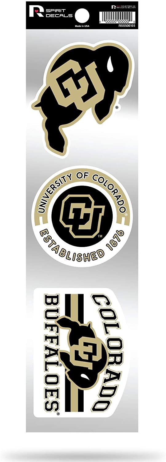University of Colorado Buffaloes Triple Retro Throwback Spirit Decals Flat Vinyl Auto Home Sticker Sheet