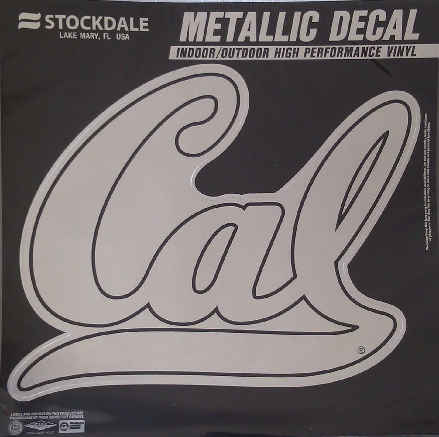 University of California Bears Cal Berkley 12 Inch Decal Sticker Metallic Chrome Shimmer Design
