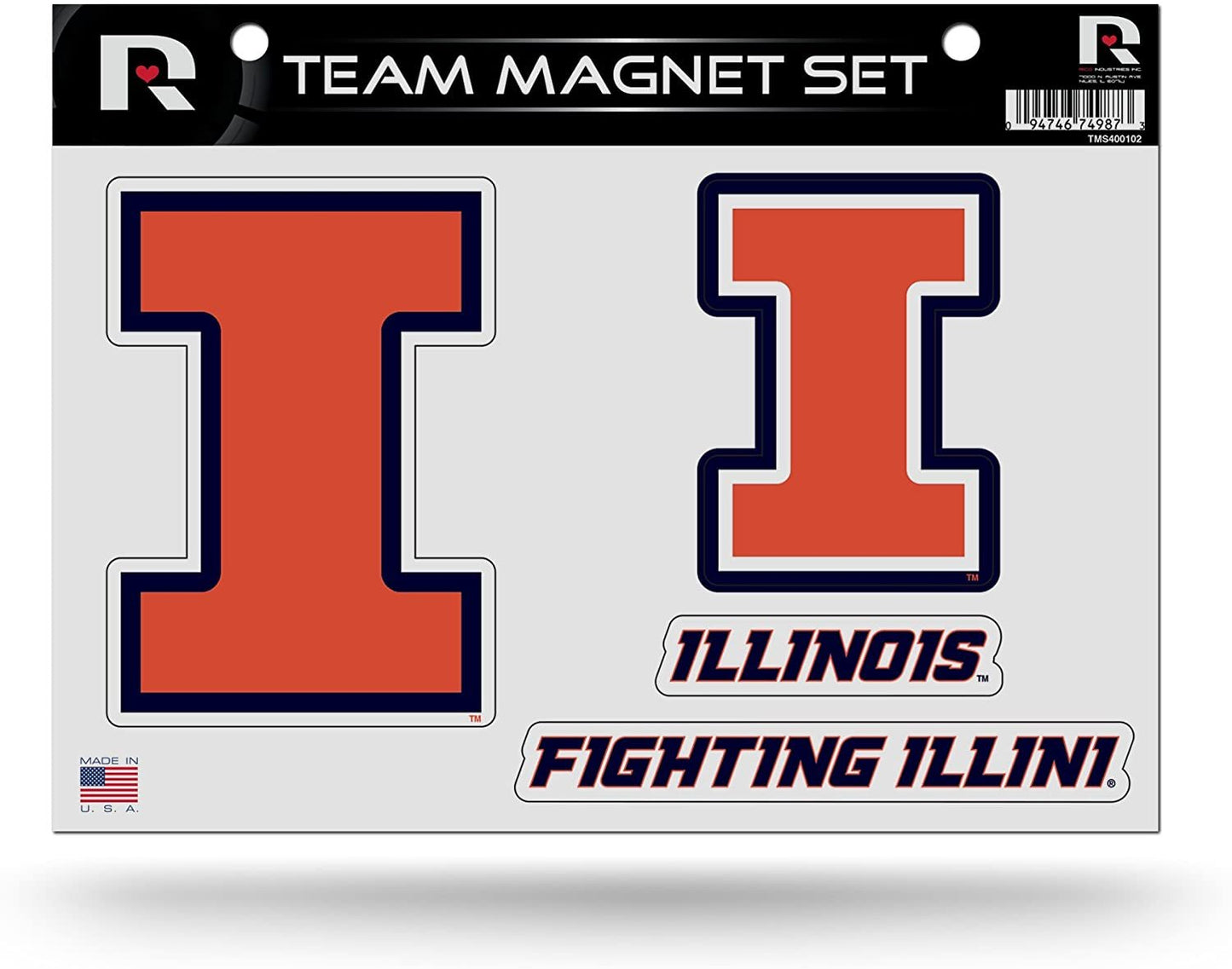 University of Illinois Illini Multi Magnet Set, Shape Cut, 8x11 Inch Sheet