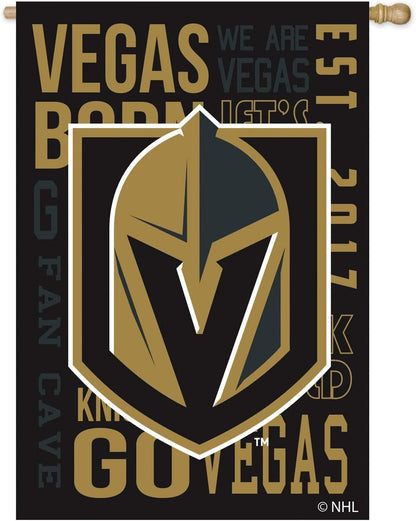 Vegas Golden Knights Premium Double Sided Banner Flag 28x44 Inch Fan Rules Design Indoor Outdoor