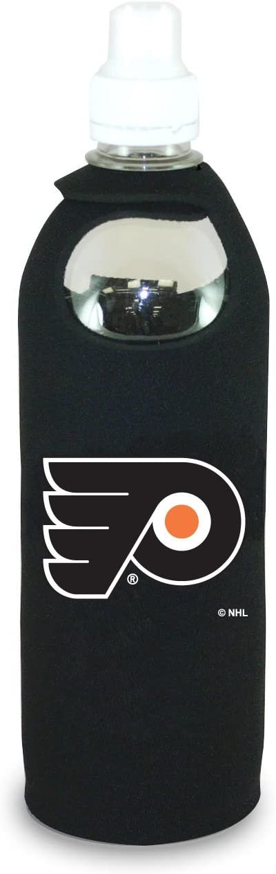 Philadelphia Flyers 1/2 Liter Water Bottle Neoprene Beverage Insulator Holder Cooler with Clip Hockey