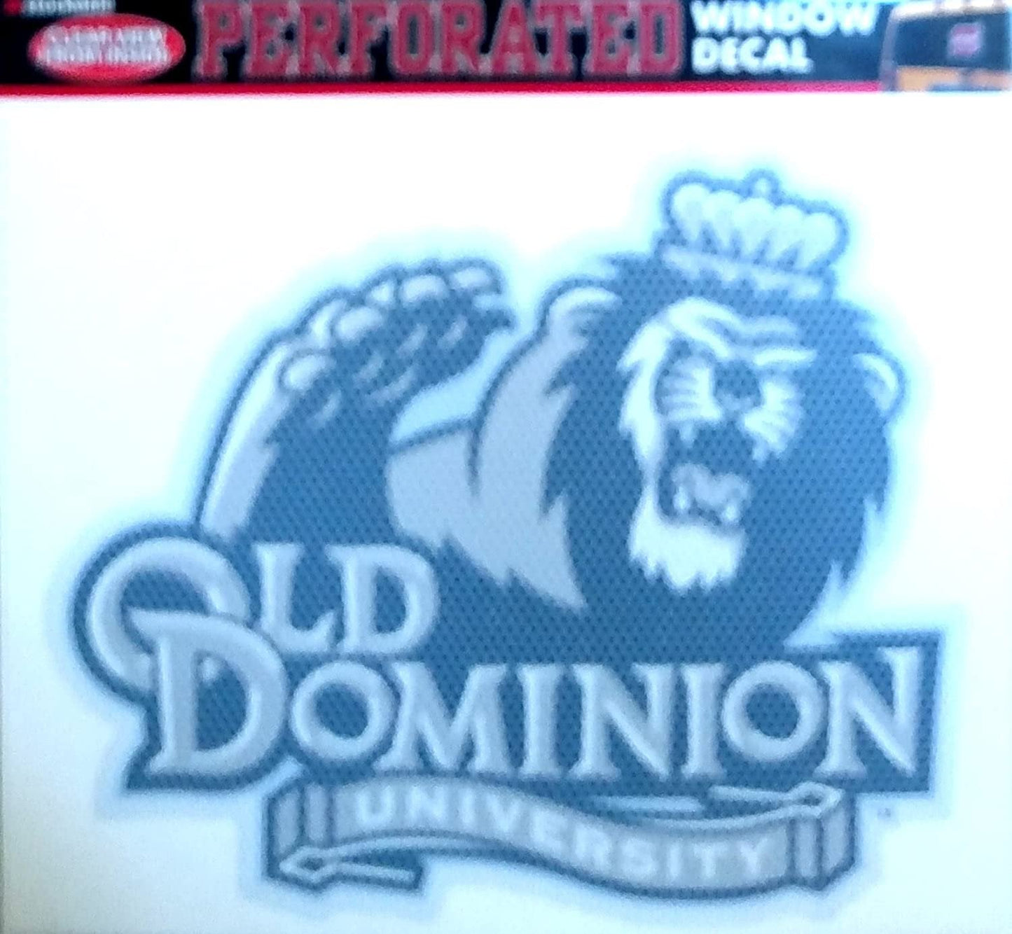Old Dominion University Monarchs 8 Inch Preforated Window Film Decal Sticker, One-Way Vision, Adhesive Backing