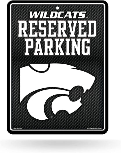 Kansas State University Wildcats Metal Parking Novelty Wall Sign 8.5 x 11 Inch Carbon Fiber Design