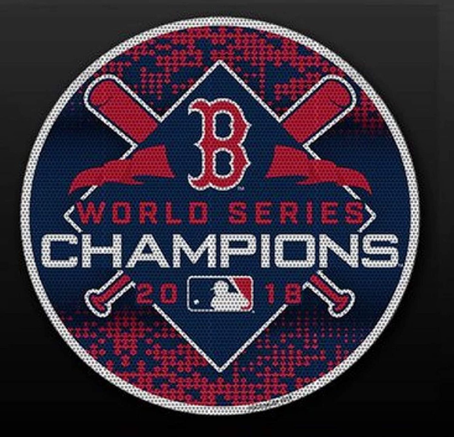 Boston Red Sox 2018 World Series Champions Large Perforated One-Way Vision Window Film Auto Die Cut Glass Decal Emblem Sticker Logo Baseball