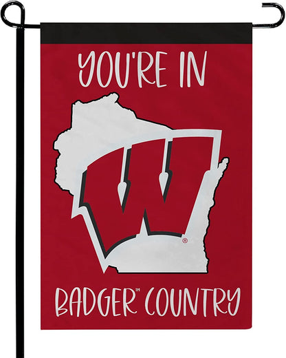 University of Wisconsin Badgers Double Sided Garden Flag Banner 12x18 Inch Country Design