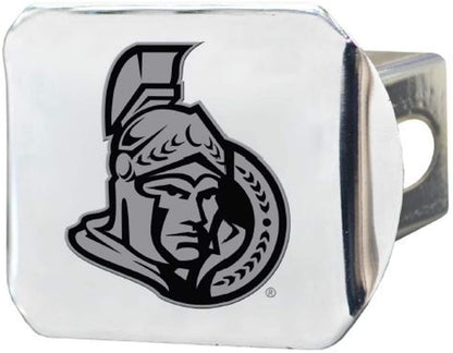 Ottawa Senators Hitch Cover Solid Metal with Raised Chrome Metal Emblem 2" Square Type III
