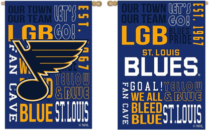 St Louis Blues Premium Double Sided Banner Flag 28x44 Inch Fan Rules Design Indoor Outdoor
