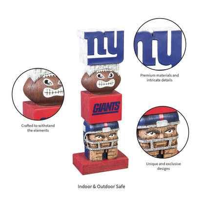 New York Giants Garden Statue, Tiki Totem Style, Logo Design, Outdoor or Indoor Use, 16 Inch Tall, Beautiful Hand Painted Resin Construction