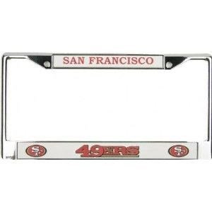 San Francisco 49ers Premium Chrome Metal License Plate Frame Tag Cover, 12x6 Inch