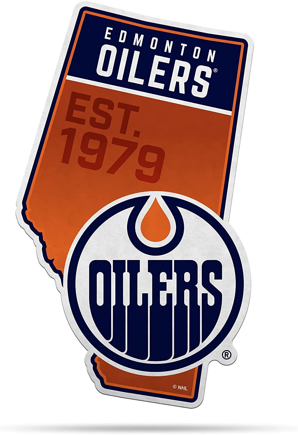 Edmonton Oilers 18" State Shape Pennant Soft Felt