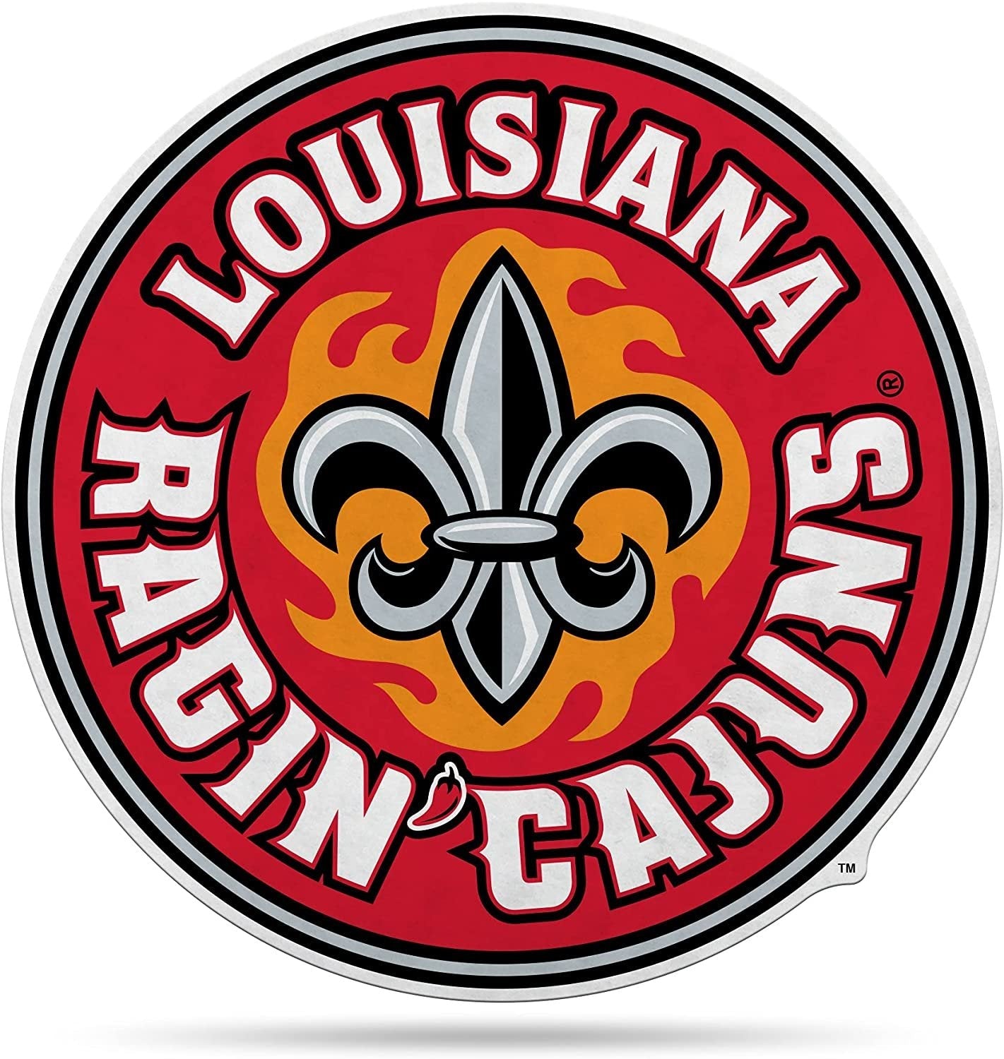 Louisiana-Lafayette Ragin Cajuns Shape Cut Mascot Pennant 18 Inch - Home, Living Room, Bedroom, Mancave Decor - Soft Felt Material - Made