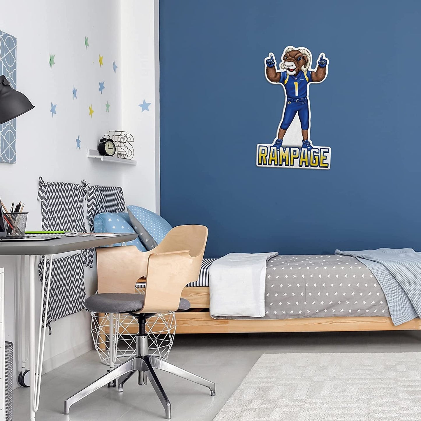 Los Angeles Rams Shape Cut Mascot Pennant 18 Inch Soft Felt Material