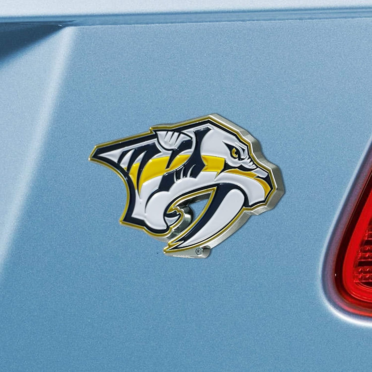 Nashville Predators Solid Metal Raised Auto Emblem Decal, Adhesive Tape Backing