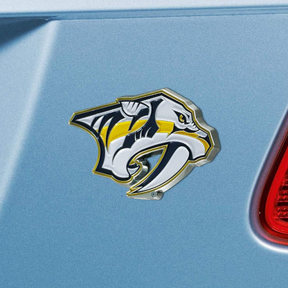 Nashville Predators Solid Metal Raised Auto Emblem Decal, Adhesive Tape Backing