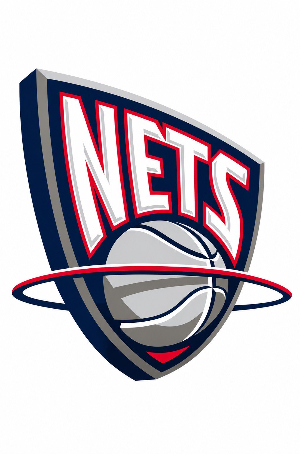 Brooklyn Nets New Jersey Retro Logo Jumbo Static Cling Decal Sticker, 11x12 Inch, Home or Auto Use, Reusuable Peel and Stick Application to any Flat Clean Surface, Officially Licensed