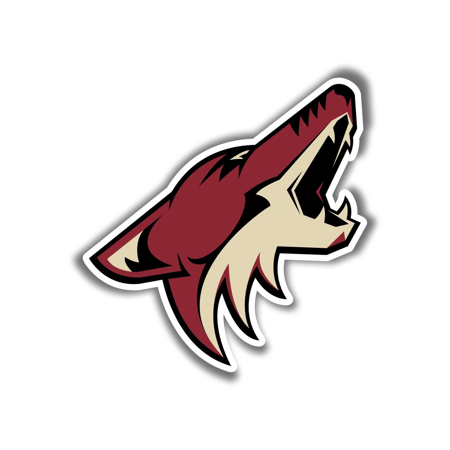 Arizona Coyotes 6 Inch Decal Sticker, Flat Vinyl, Die Cut, Primary Design, Full Adhesive Backing