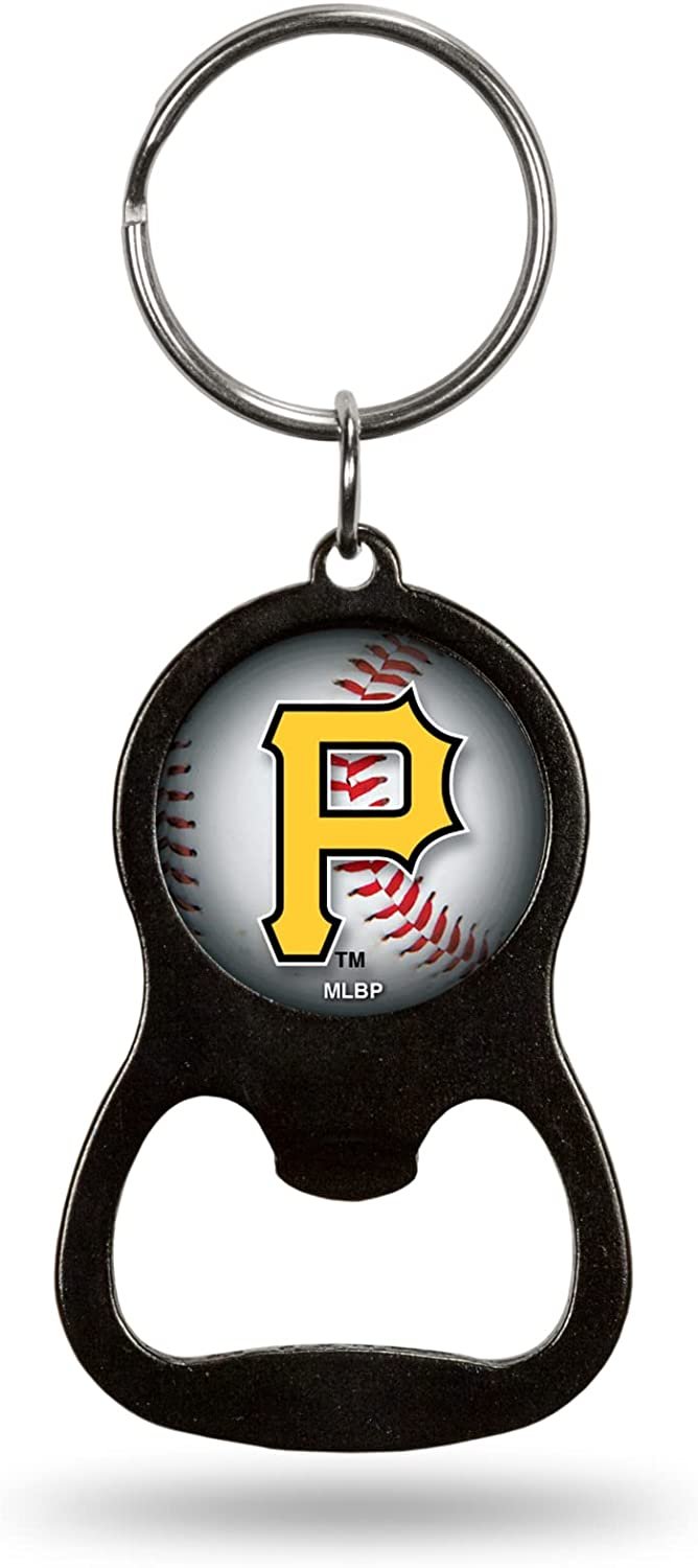 Pittsburgh Pirates Premium Solid Metal Bottle Opener Keychain, Key Ring, Team Color