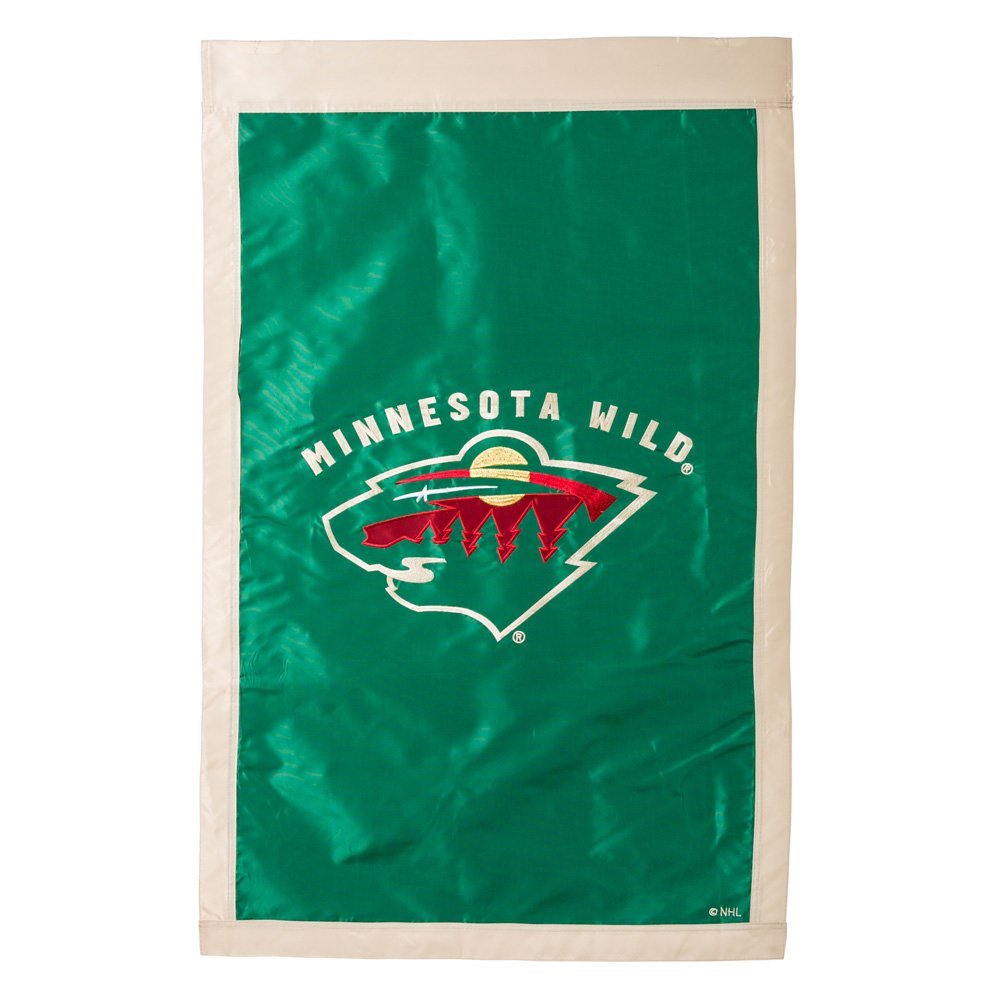 Minnesota Wild Premium Double Sided Banner House Flag, Embroidered Applique, 28x44 Inch