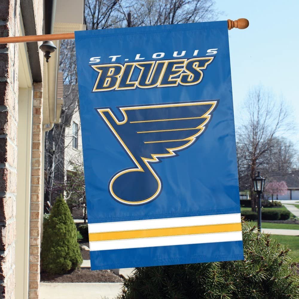 St Louis Blues Premium Double Sided Banner Flag Applique Embroidered 28x44 Inches